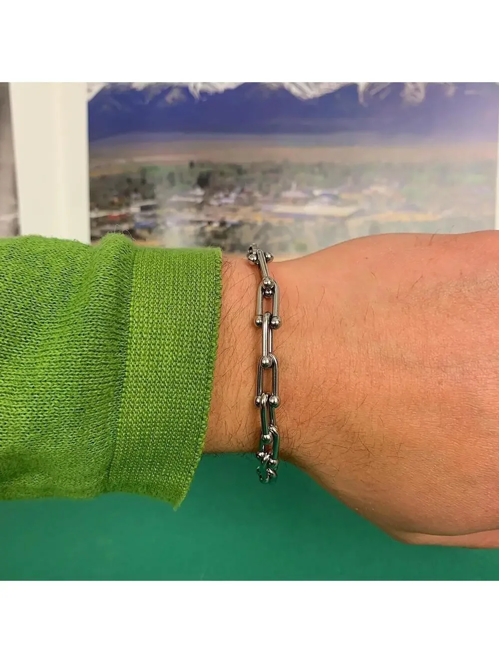 Ball Link Silver Bracelet . Stainless steel high quality! 8 inches length
